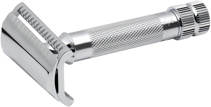 MERKUR DOVO Sicherheits-Rasierer 37C Slant Bar, 90 g Silber, Silber