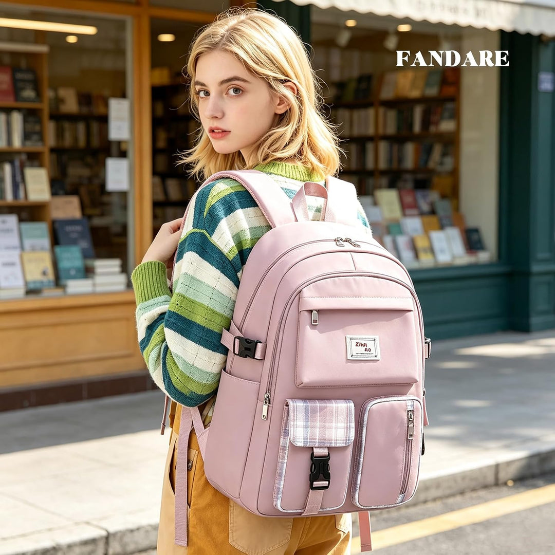 FANDARE Beiläufig Rucksack Schulrucksack Schulranzen Daypacks mit 15.6 Zoll Laptopfach Schultaschen