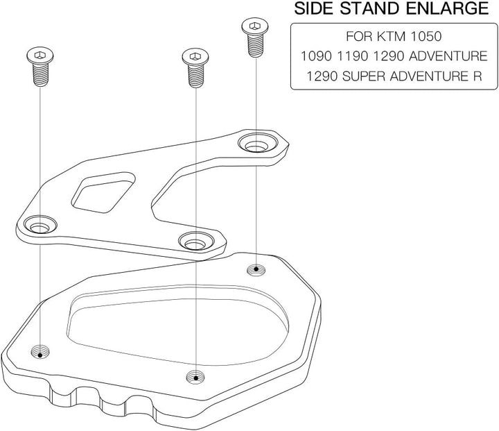 MZ-STORE 1050 1090 1290 Adventure 1190 Motorrad CNC Aluminium Seitenständer Vergrössern Seitenstände