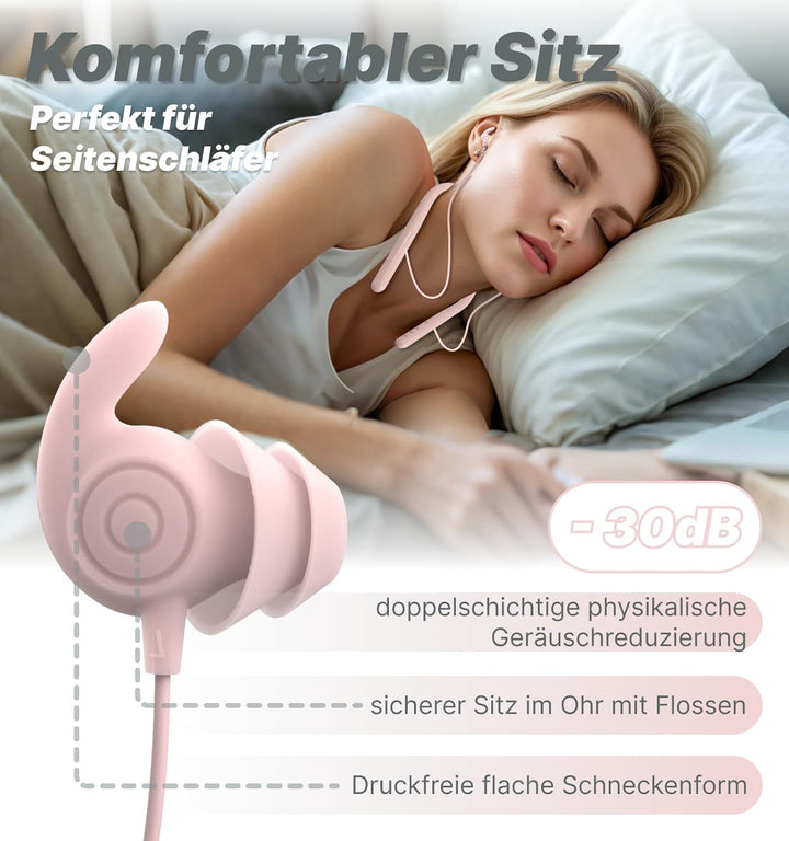 Hmusic HS88 Bluetooth Schlaf Kopfhörer für Seitenschläfer, Schlafmodus, Flache/dünne geräuschblockie