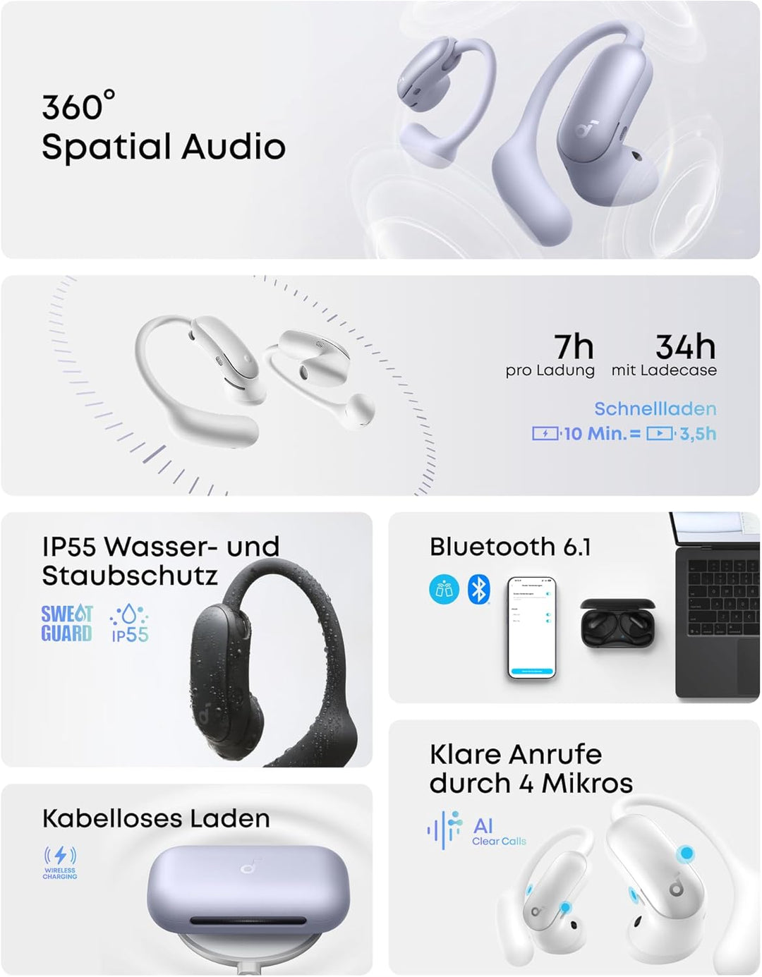 soundcore AeroFit 2 Pro by Anker, erste Kopfhörer mit 2 Tragemodi, 2-in-1 Open-Ear Kopfhörer & Semi-