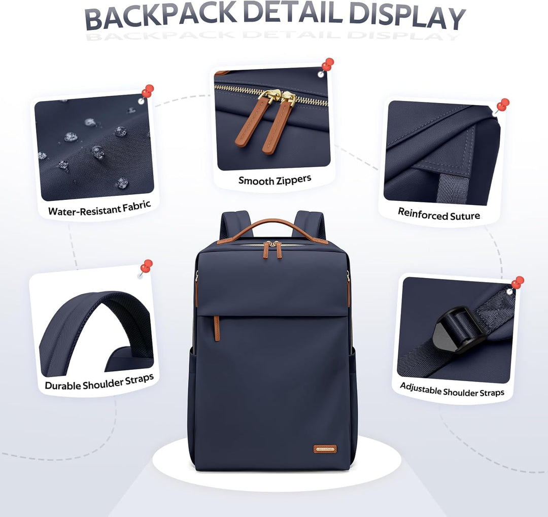 Rucksack Damen Laptop Reise Schulrucksack 15.6 Zoll mit Laptopfach, Wasserdicht Multifunktionaler Lä