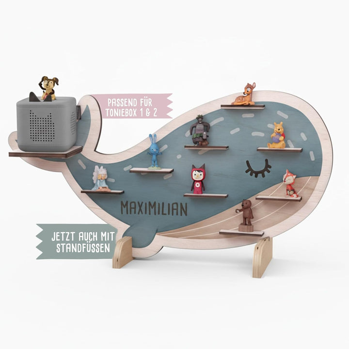hellomini Personalisiertes Tonie Regal Jungen - Toniebox Regal mit Wunschnamen fürs Kinderzimmer - R