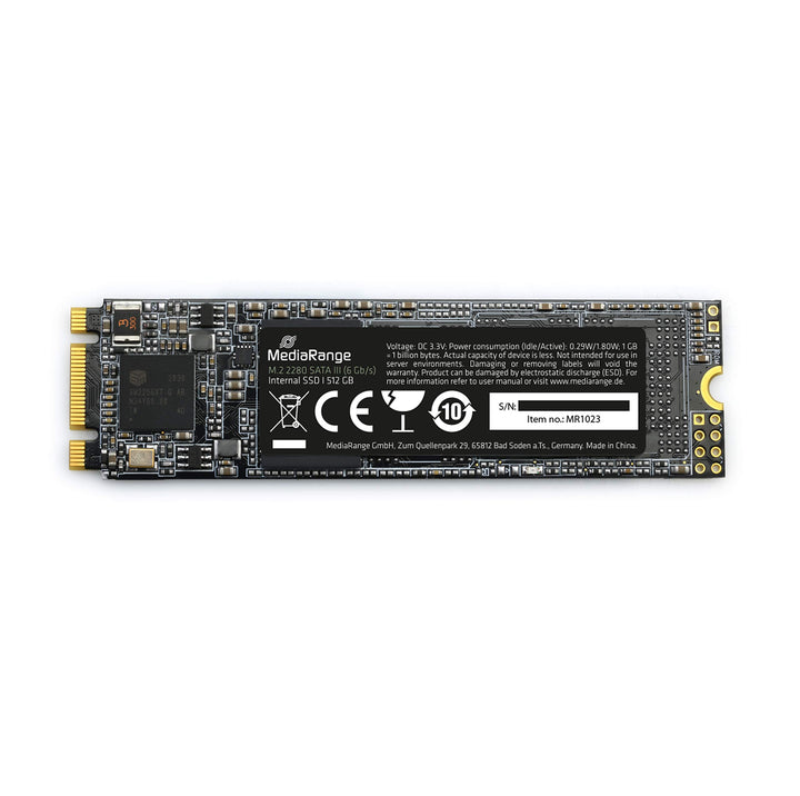 MediaRange Interne SSD Festplatte 512GB - Solid State mit M.2 Schnittstelle SATA Rev. 3.1 und 3D-NAN