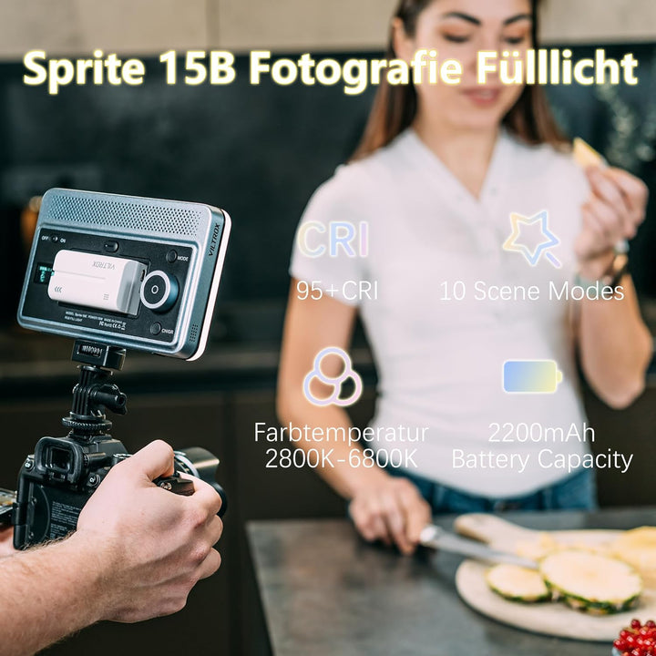 VILTROX 18W 2800K-6800K CRI 95+ auf dem LED Panel der Kamera, 1800 Lumen Smartphone Steuerlicht Dimm