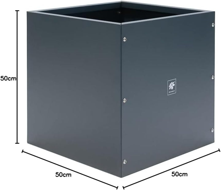 herstera Garden Metall Pflanzkübel Cube | Anthrazit | 50x50x50 cm Mehrfarbig 50x50x50 cm, Mehrfarbig