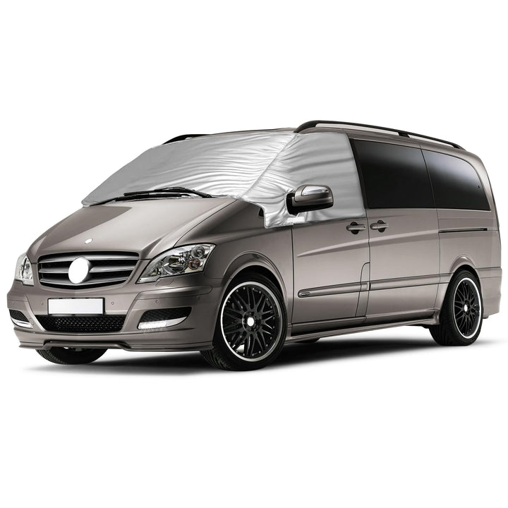 Externe Thermo Scheibenabdeckung passend für Mercedes-Benz Viano/Vito W639 2003-2014, Luxus Silber W