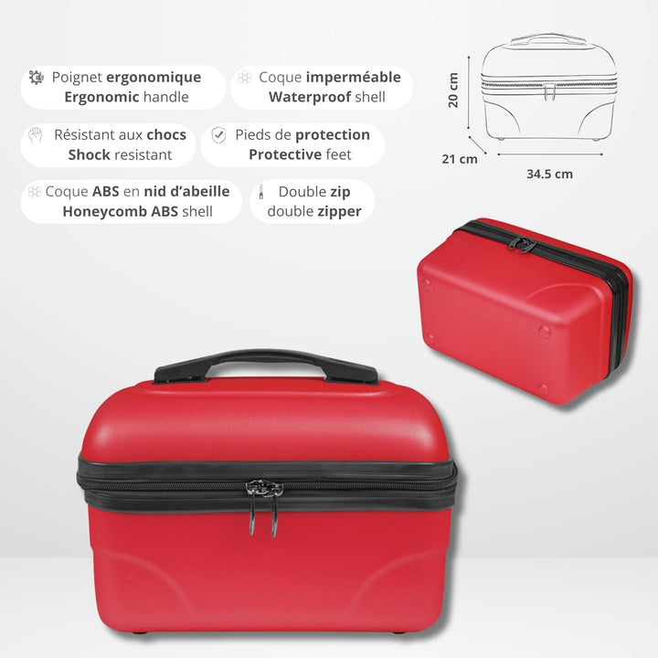 Kinston Kosmetiktasche für Reisen, Kosmetiktasche, grosses Fassungsvermögen Rot grosses Modell, Rot