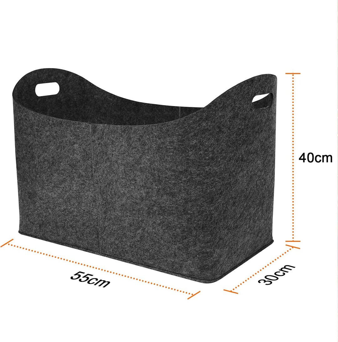 2 Stück Holzkorb für Kaminholz Faltbar Gross Kaminholztasche Kaminholzkorb Filzkorb Kaminholz mit Ve