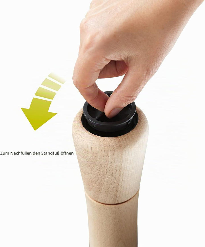 Joseph Joseph Milltop™ Wood Krümelfreie Pfeffermühle Buche Holz Pfeffer einzeln, Buche Holz Pfeffer