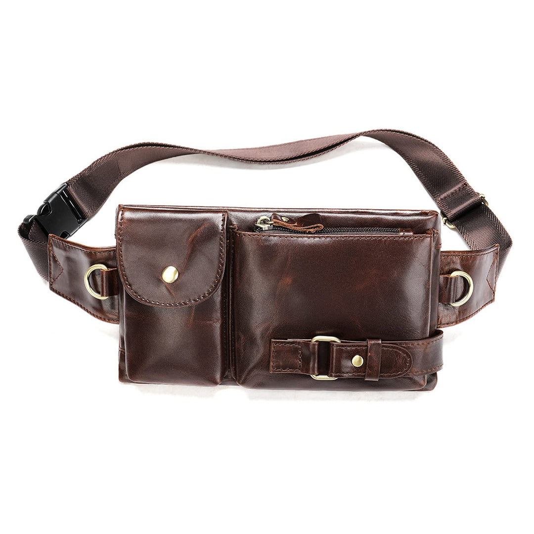 FANDARE Retro Bauchtasche Brusttasche Gürteltasche Hüfttasche Sport Leder Sling Bag Umhängetaschen H