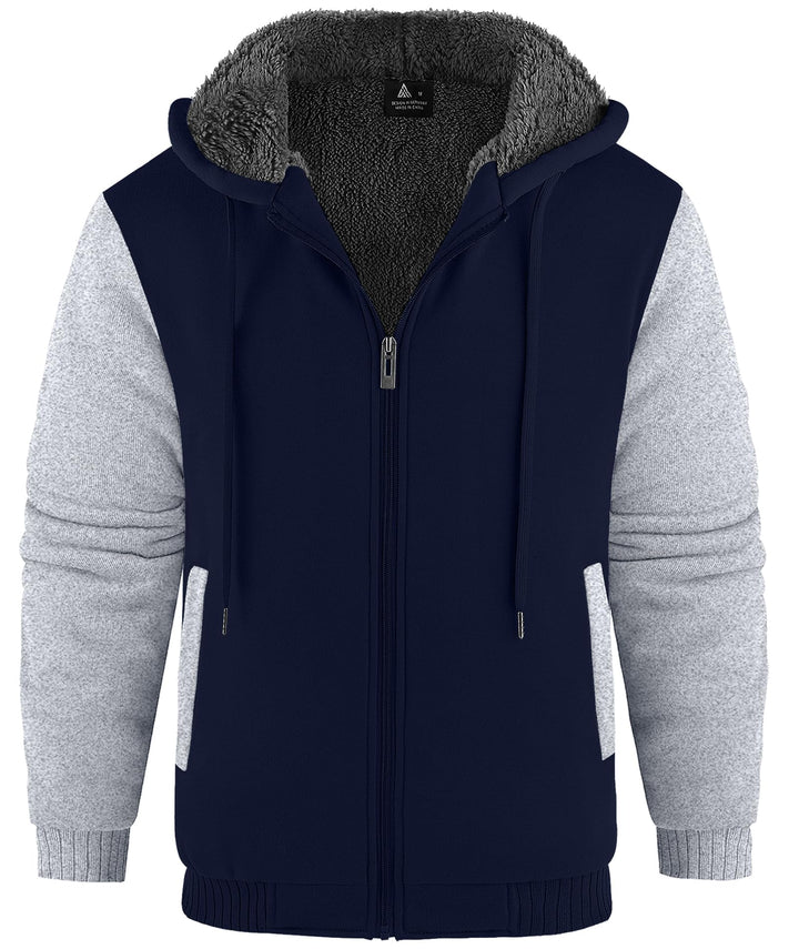 JACKETOWN Herren Kapuzenpullover Sweatshirt Reissverschluss Sweatjacke Gefüttert Hoodie Warm Fleece