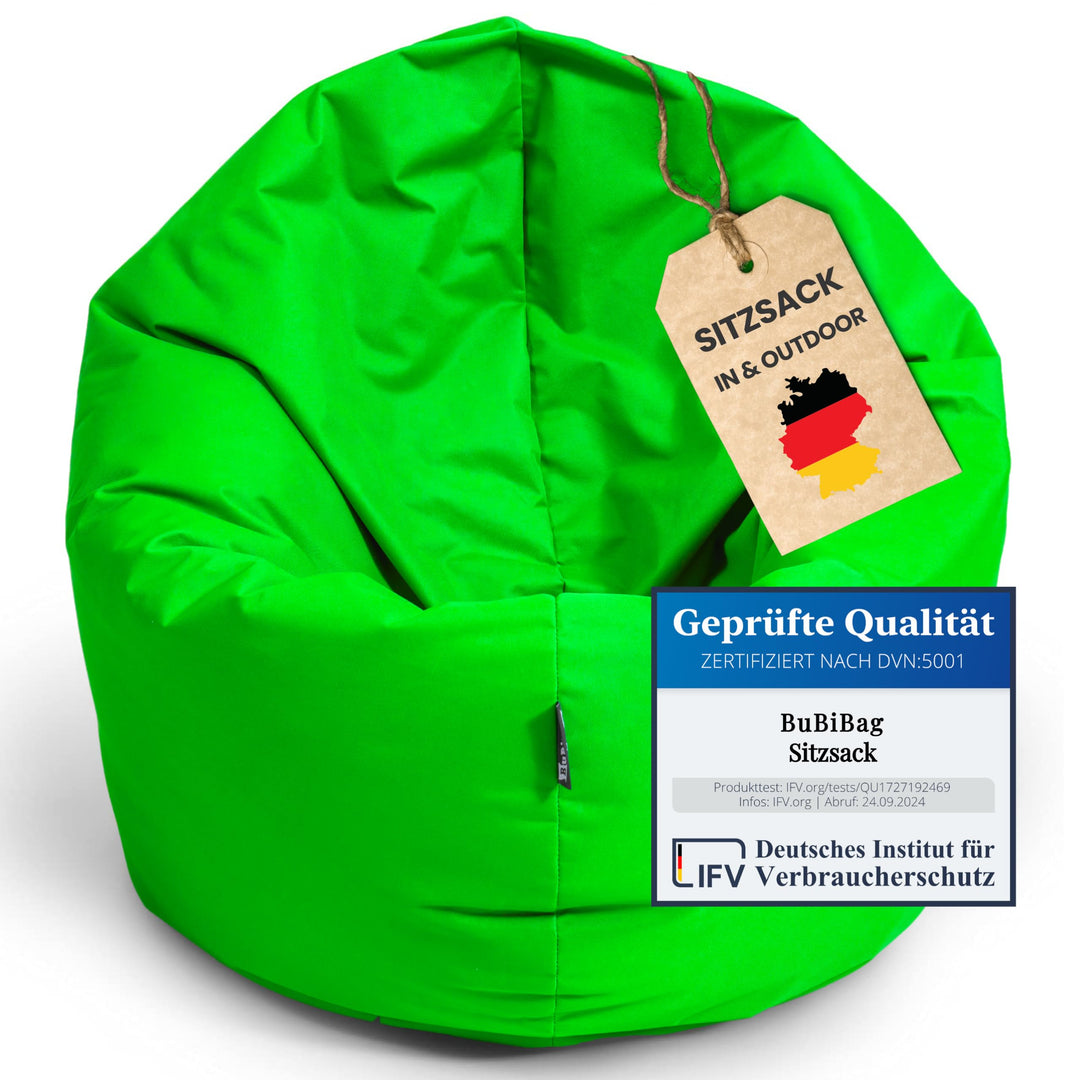 BuBiBag 2in1 Sitzsack L - XXL mit Füllung für Kinder & Erwachsene, Gaming Beanbag & Bodenkissen für