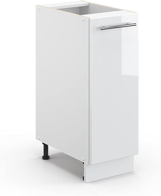 Vicco Apothekerschrank Fame-Line, Weiss Hochglanz/Weiss, 30 cm ohne Arbeitsplatte Weiss Hochglanz Ap