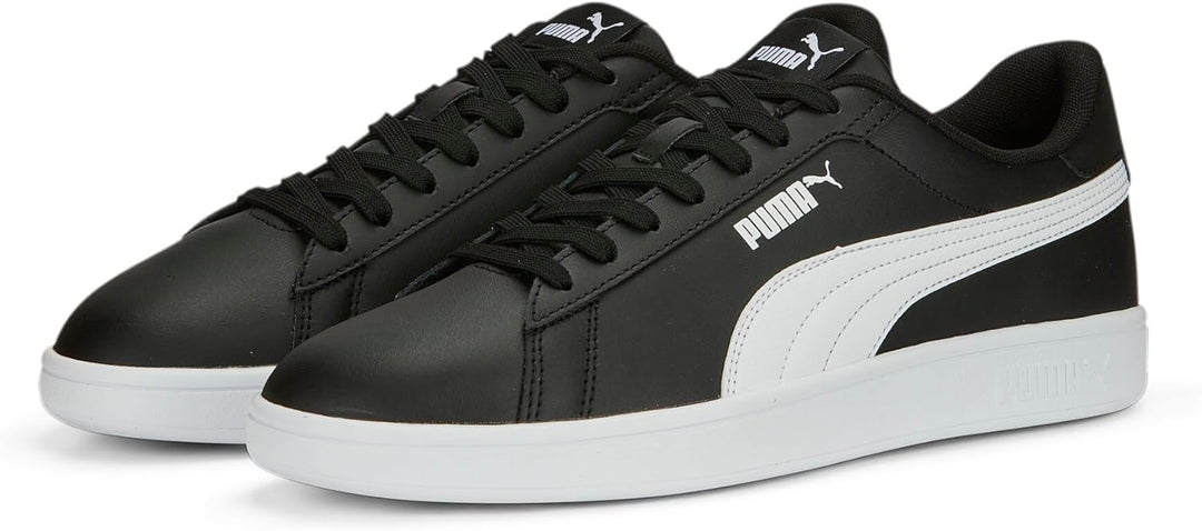PUMA Unisex Smash 3.0 L Sneaker 38 EU Puma Black Puma White, 38 EU Puma Black Puma White
