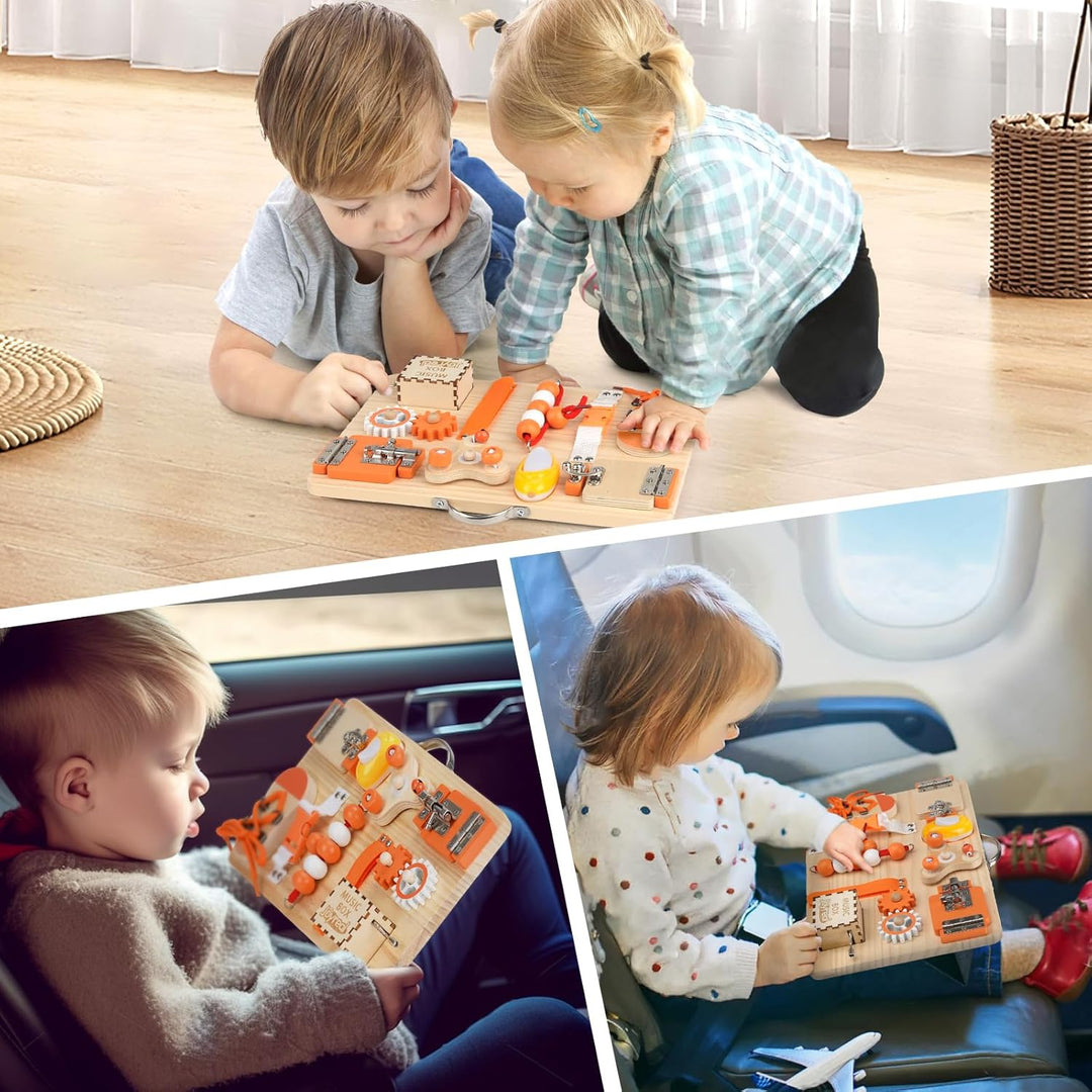 Joyreal Motorikbrett ab 1 2 3 Jahr - Activity Board Montessori Spielzeug Busy Board Montessori Brett