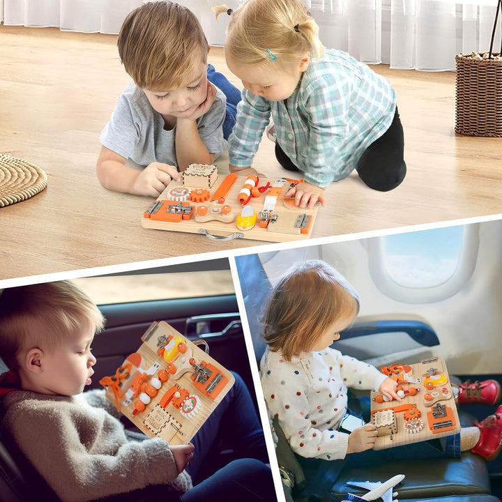 Joyreal Motorikbrett ab 1 2 3 Jahr - Activity Board Montessori Spielzeug Busy Board Montessori Brett