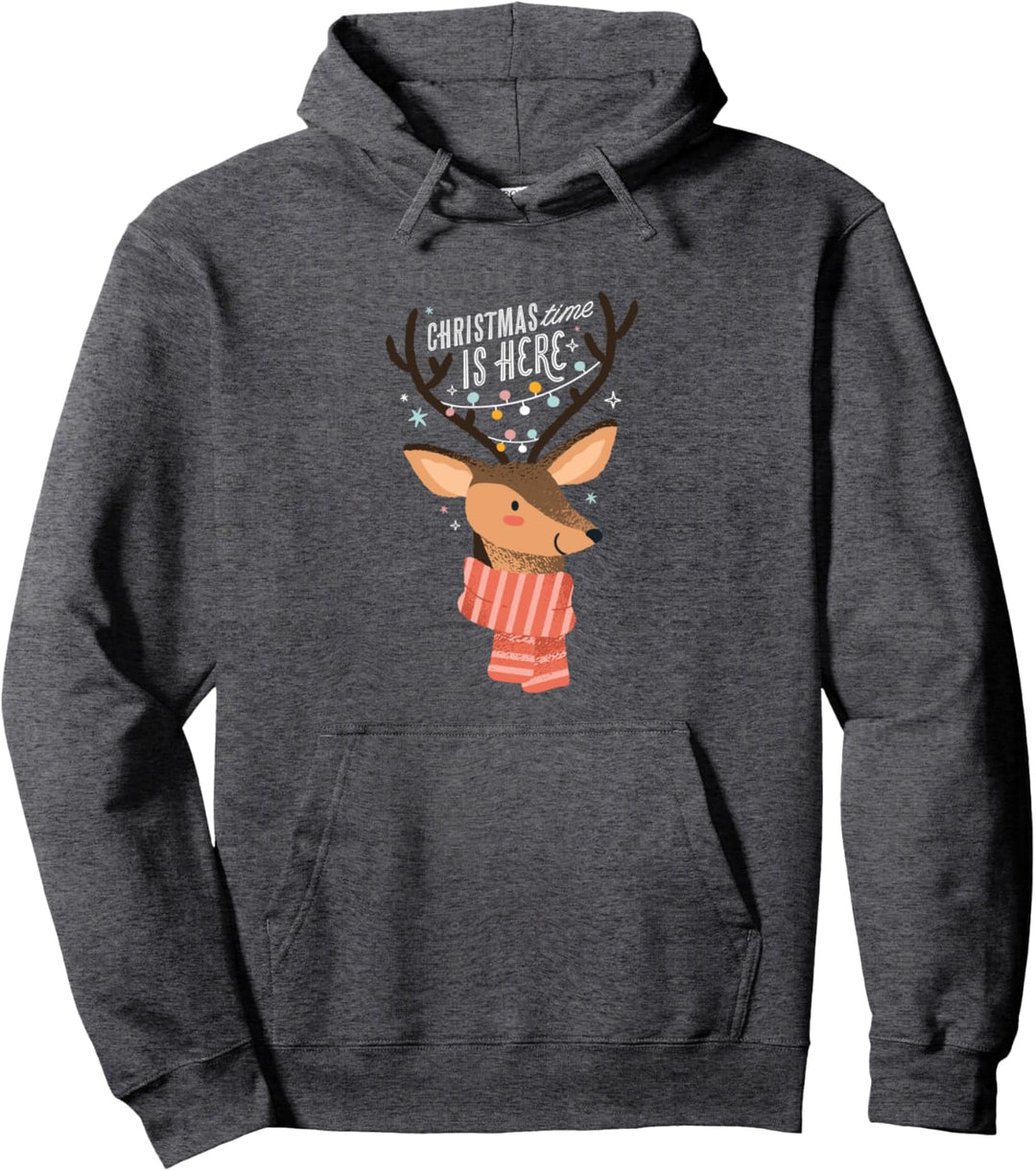 Christmas Time is Here | Süsser Weihnachtsspruch mit Rentier Pullover Hoodie