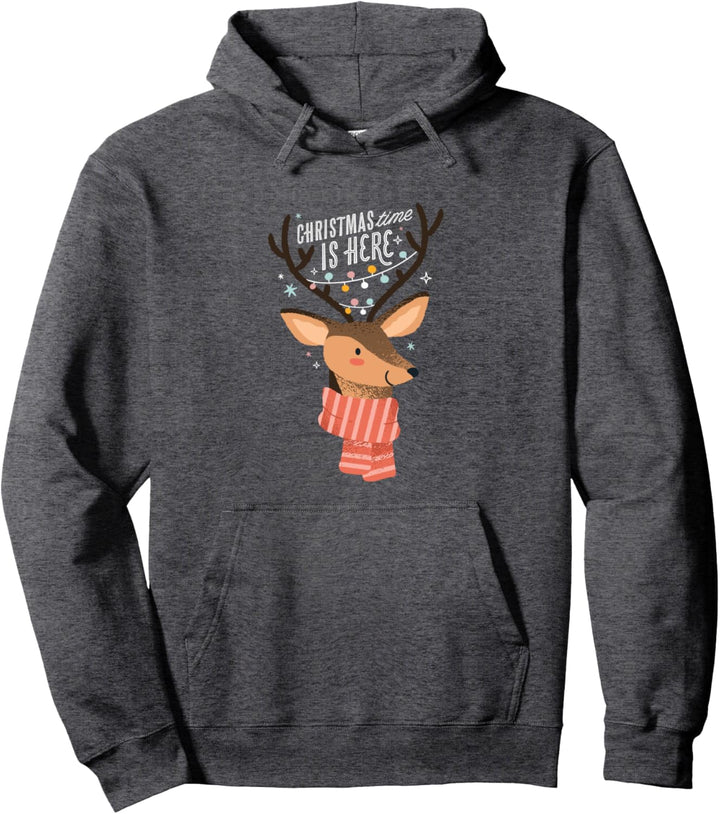 Christmas Time is Here | Süsser Weihnachtsspruch mit Rentier Pullover Hoodie