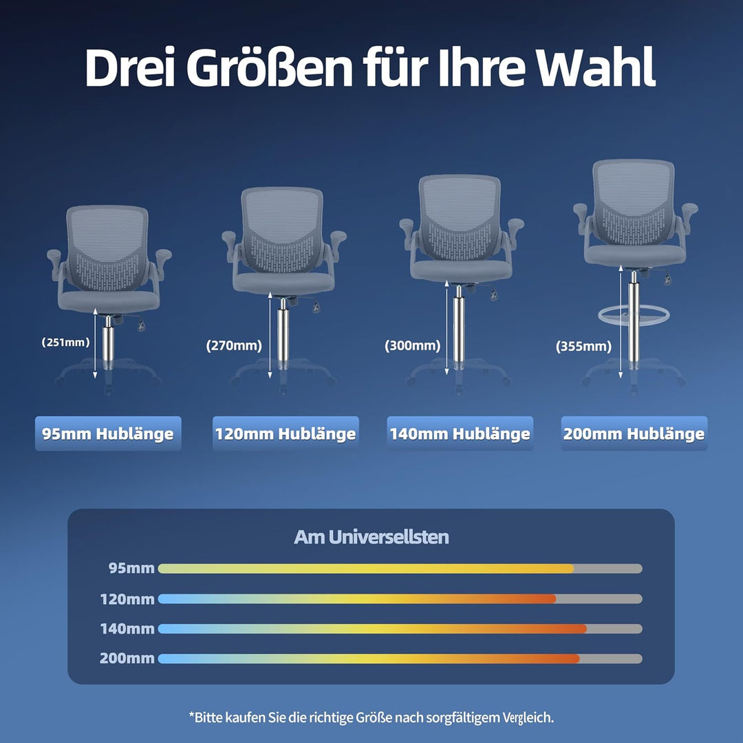 Mastery Mart Gasdruckfeder für Bürostühle, Länge 272mm - 388mm Gasdruckfeder, Gasdruckdämpfer Belast