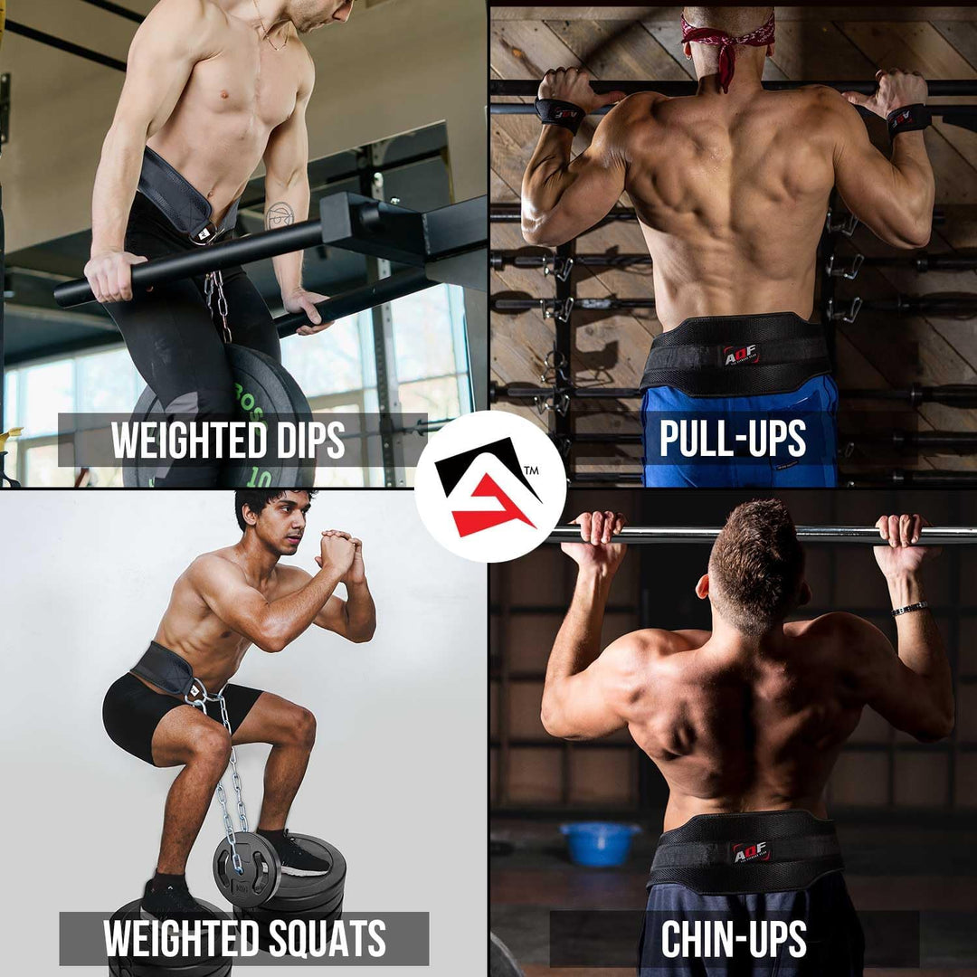AQF Dip Gürtel Mit Stahlkette, Neopren Fitness Gewichthebergürtel, Gewichtsgürtel, Bodybuilding Dip