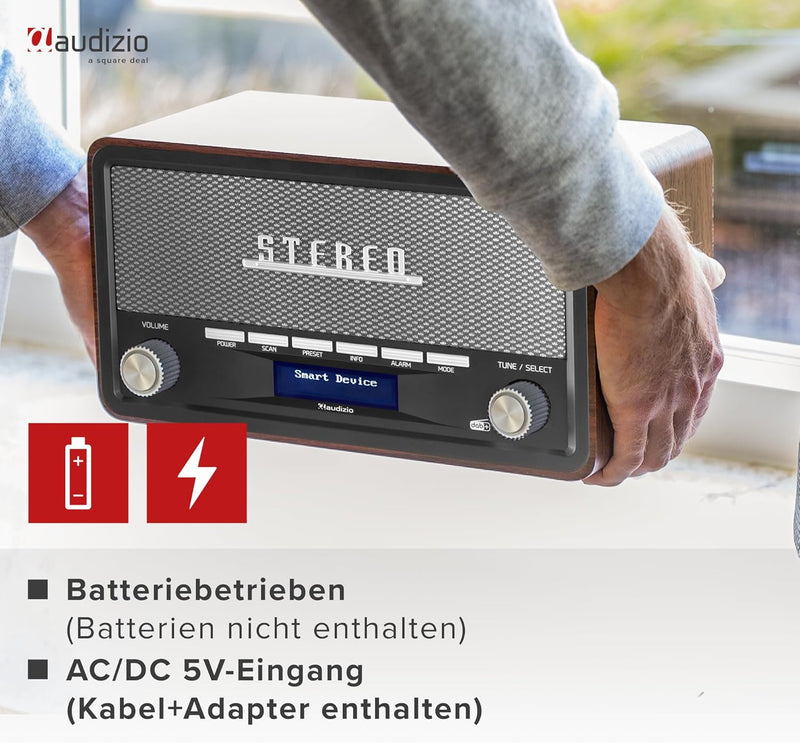 Audizio Foggia, Retro Radio, DAB Plus Radio, Bluetooth, Alarmfunktion, Radiowecker, Nostalgie Radio,