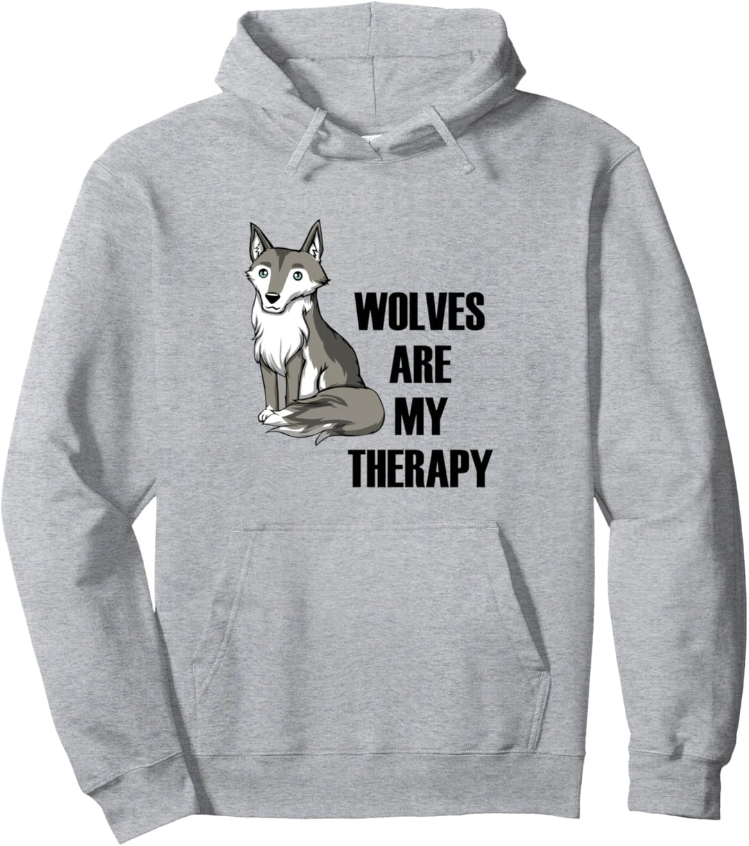 Wölfe sind meine Therapie Funny Saying Forest Pullover Hoodie