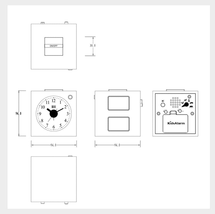 KOOKOO KidsAlarm Blau, Kinderwecker mit 5 Bauernhoftieren und echten Aufnahmen, Blau
