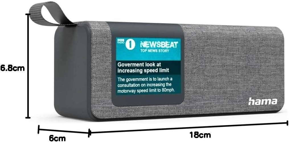 Hama DR200BT Tischradio DAB, UKW DAB, UKW, Bluetooth® Grau