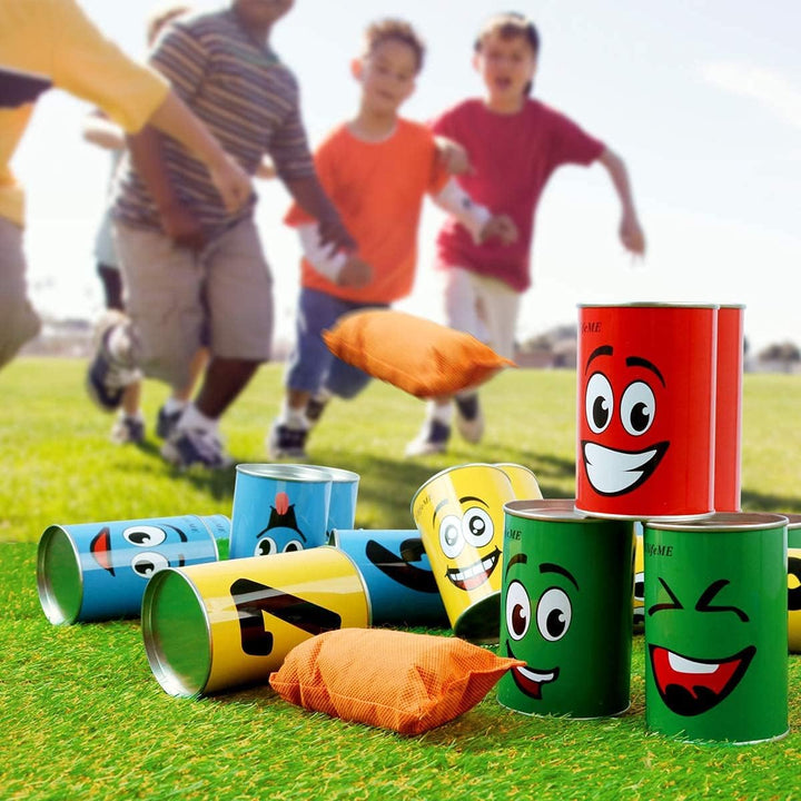 Ulifeme Dosenwerfen Kinder, Dosenwurfspiel für Kindergeburtsta &amp; Andere Party, 10pcs Lächeln Dosen &amp;
