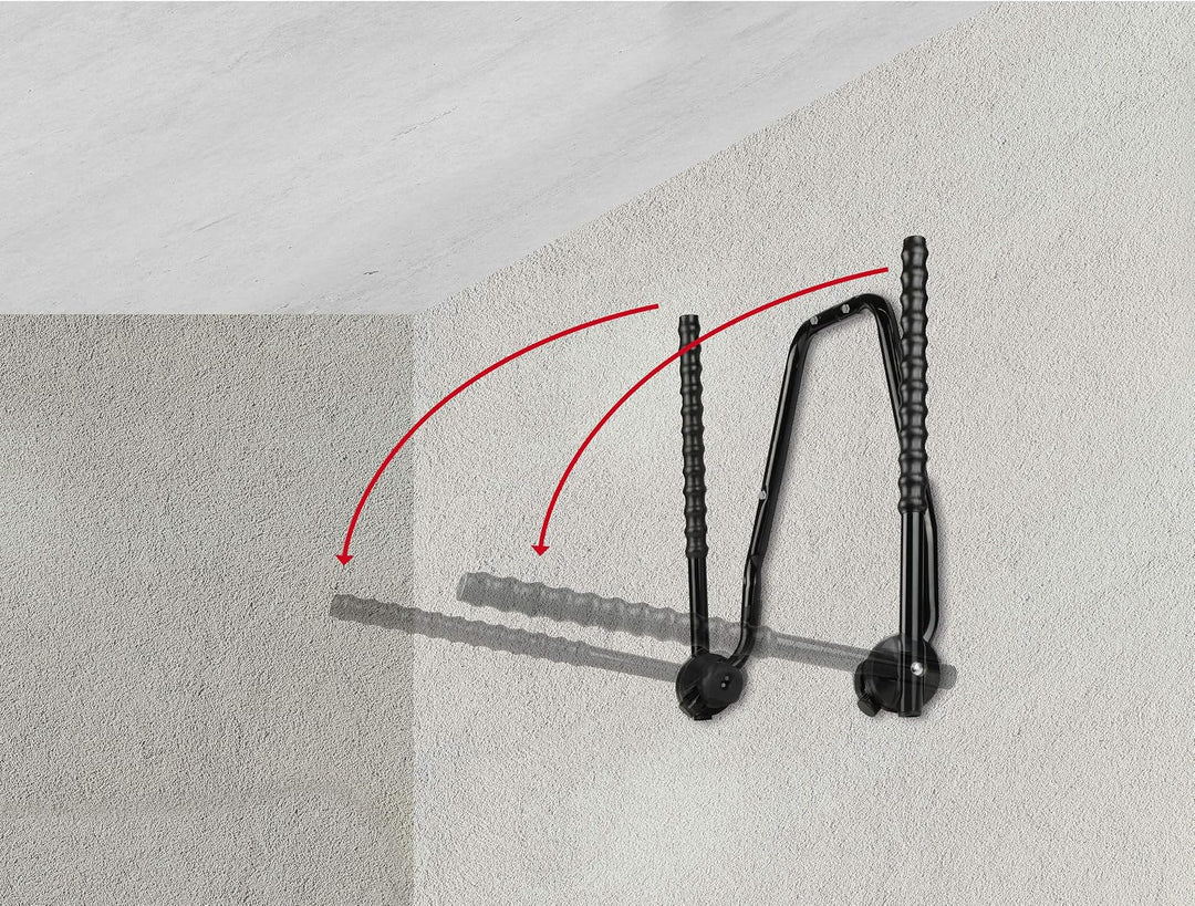 Eufab 16404 Garagen-Wandhalter 3 Fahrräder, (B x H) 550 mm x 550 mm Wandhalter für 3 Fahrräder, Wand