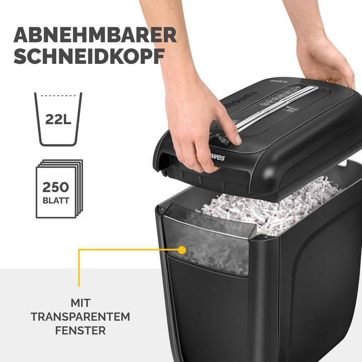 Fellowes Aktenvernichter Powershred 60Cs, Partikelschnitt (P-4), 10 Blatt, für Zuhause/Home Office,