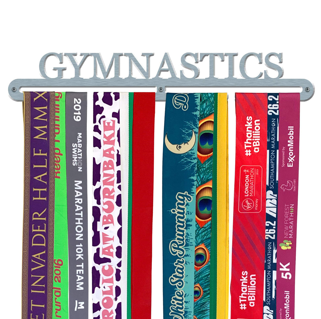 Medaillen-Aufhänger "Gymnastics", gebürsteter Edelstahl, hergestellt in Grossbritannien