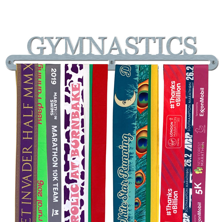 Medaillen-Aufhänger "Gymnastics", gebürsteter Edelstahl, hergestellt in Grossbritannien