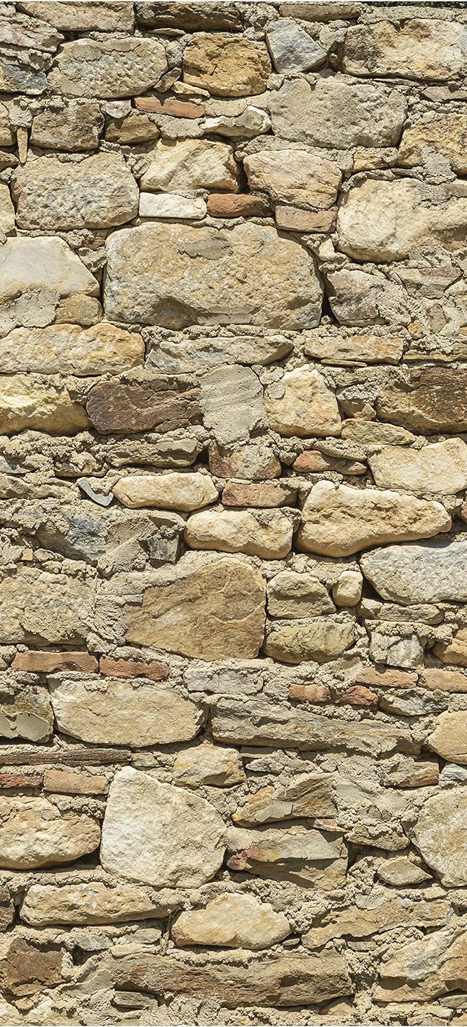 wandmotiv24 Türtapete Alte Steinmauer 90 x 200cm (B x H) - Dekorfolie selbstklebend Sticker für Türe