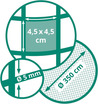 VOSS.farming Heu-Rundballen Futtersparnetz, rund Ø 3,50m, Maschenweite 4,5x4,5cm, für Heuballen, Run