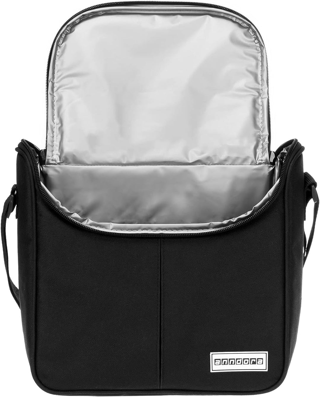 anndora Mini Kühltasche 4 Liter Vespertasche lunchbag - Farbwahl Schwarz, Schwarz