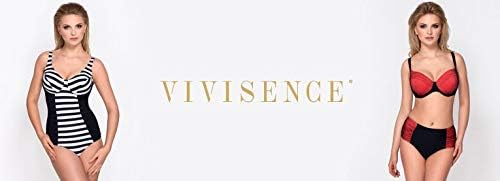 VIVISENCE Bikini BH Dame Bademode Gepolstert Hergestellt In EU Neckholder 3220, Schwarz,80C