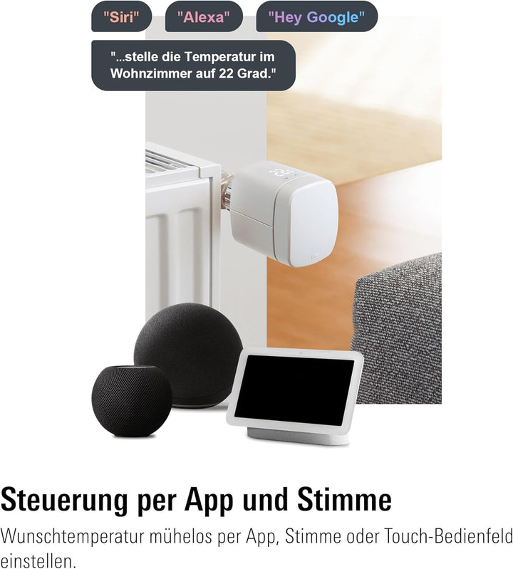 Eve Thermo (Matter, 4. Gen.): Smartes Heizkörperthermostat, LED-Display, Heizkosten sparen, funktion