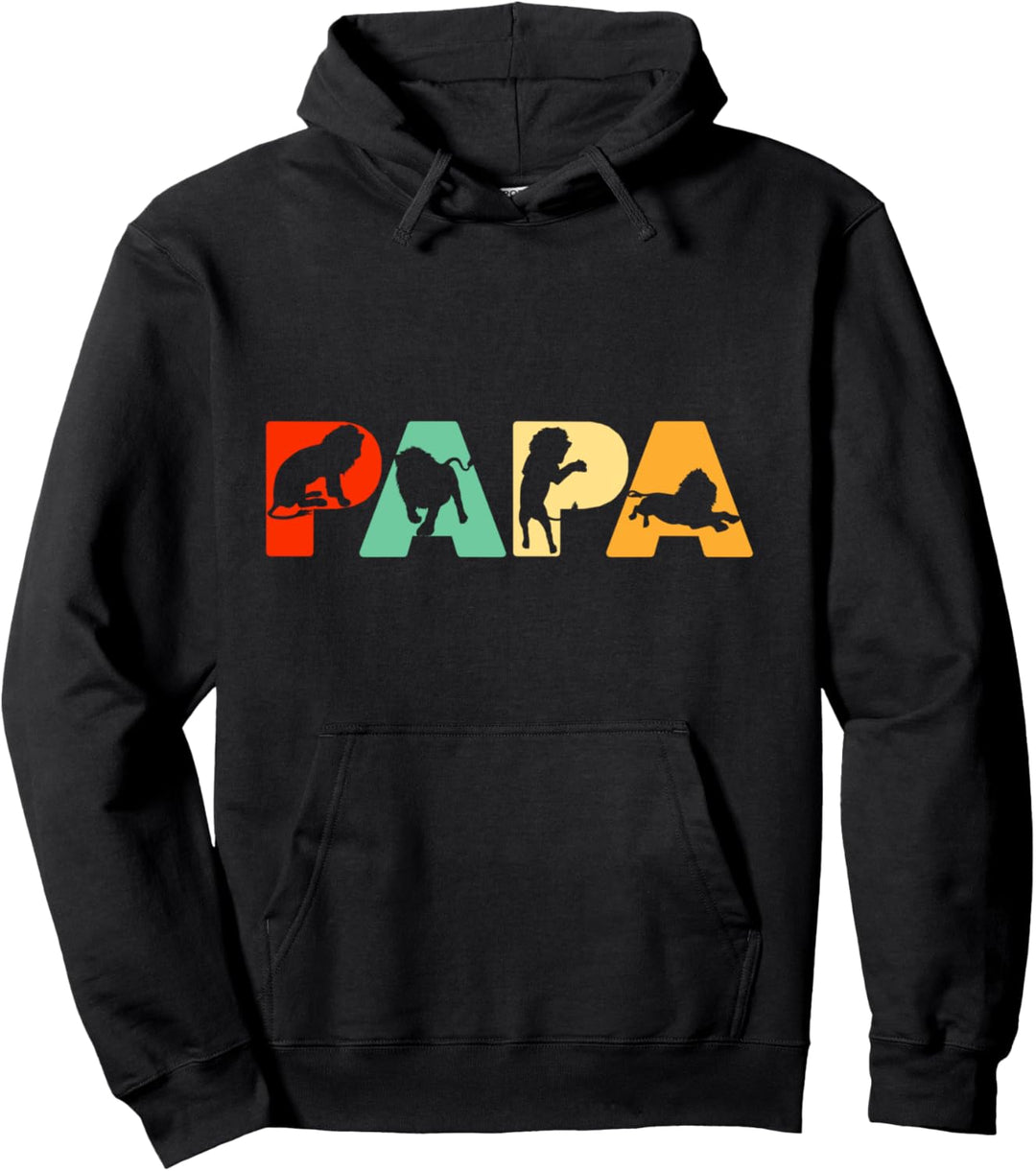 Retro-Löwenpapa-Shirt, Lustiges Papa-Löwenpapa-Geschenk Pullover Hoodie
