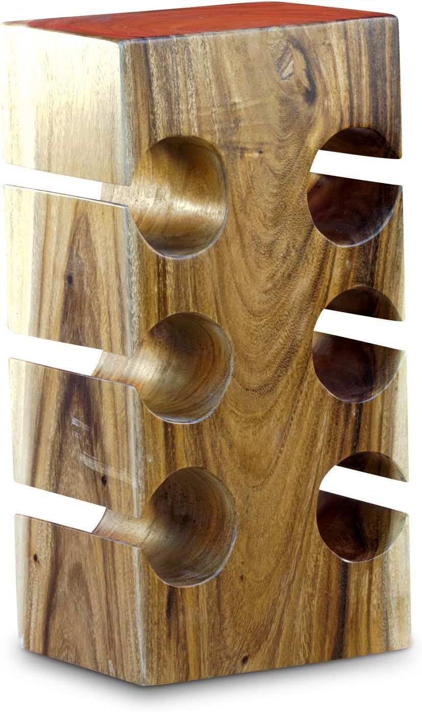 Kinaree Holz Weinregal und Beistelltisch - 51cm Flaschenhalter - Blumenständer mit Flaschenhalterung