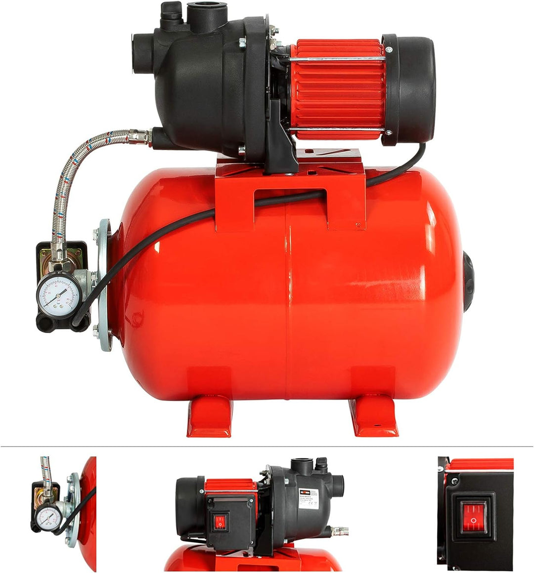 Grafner Hauswasserwerk 1200 Watt (max. 5 bar, 25 Liter Kessel, Fördermenge 3800 Liter/Stunde, Start/