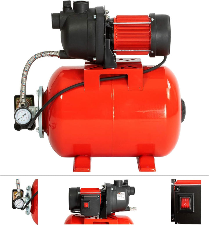 Grafner Hauswasserwerk 1200 Watt (max. 5 bar, 25 Liter Kessel, Fördermenge 3800 Liter/Stunde, Start/
