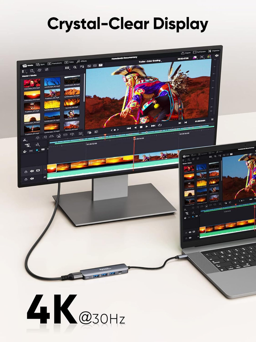 USB C Hub, CableCreation 5-in-1 USB C auf HDMI Multiport Adapter, 100W PD, 3 USB 3.0 Ports für MacBo