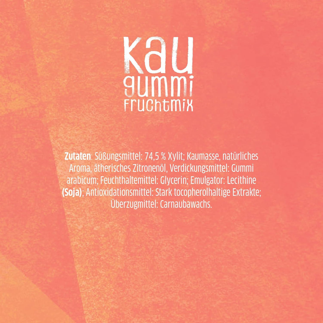 Xucker Zuckerfreie Zahnpflege Kaugummis Fruchtmix - Xylit Kaugummi zuckerfrei mit Frucht-Geschmack I