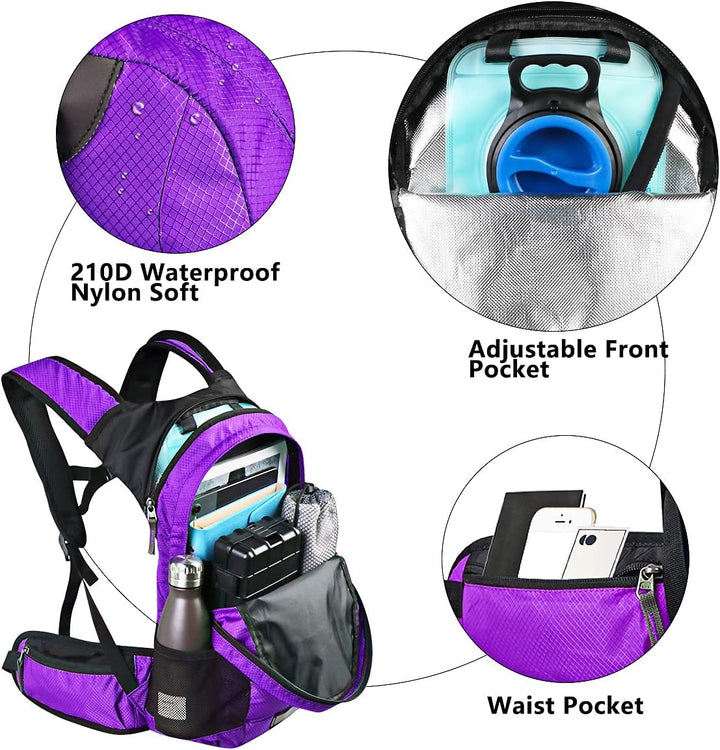 Lunidry Trinkrucksack Fahrradrucksack mit Trinkblase 2L Wasserdicht Sportrucksack, 20L Hydration Ruc