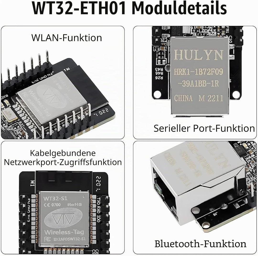 RUIZHI WT32-ETH01 Embedded Serial Port Networking mit ESP-32, MCU Modul ESP Drahtlos Modul mit WiFi