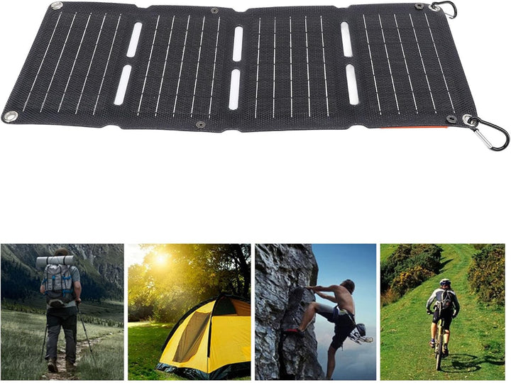 40W Tragbar Solarladegerät, IP68 Wasserdicht Solarpanel mit DC-Anschlüssen, 2-Port USB, Type-C Ansch