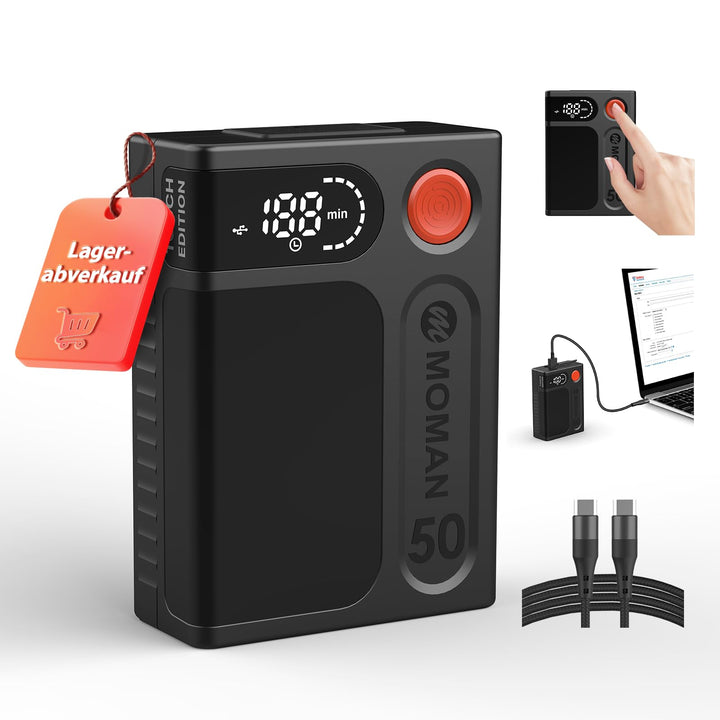V-Mount Akku, Moman Power 50 Touch Klein V-Lock Batterie 50Wh/3450mAh mit Berührungstaste&LED Bildsc