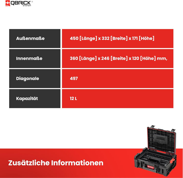 Qbrick System Werkzeugkoffer Werkzeugkasten Leer Werkzeugkiste Transportkoffer Technikerkoffer PRO T
